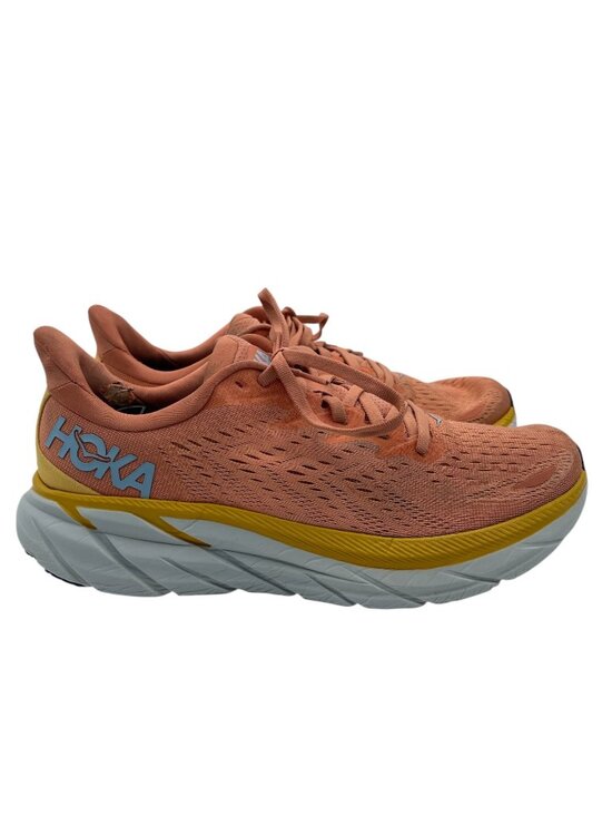 Hoka One One Shoes - Hoka Womens One One Clifton 8 Sneakers Size 8.5B Sun Baked / Shell Coral